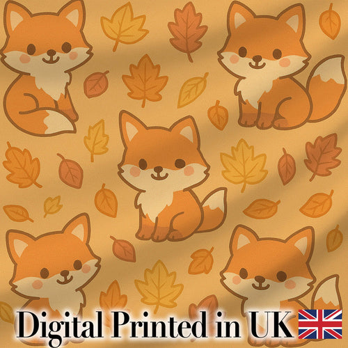 Cute Autumn Fox Cartoon Animal Pattern