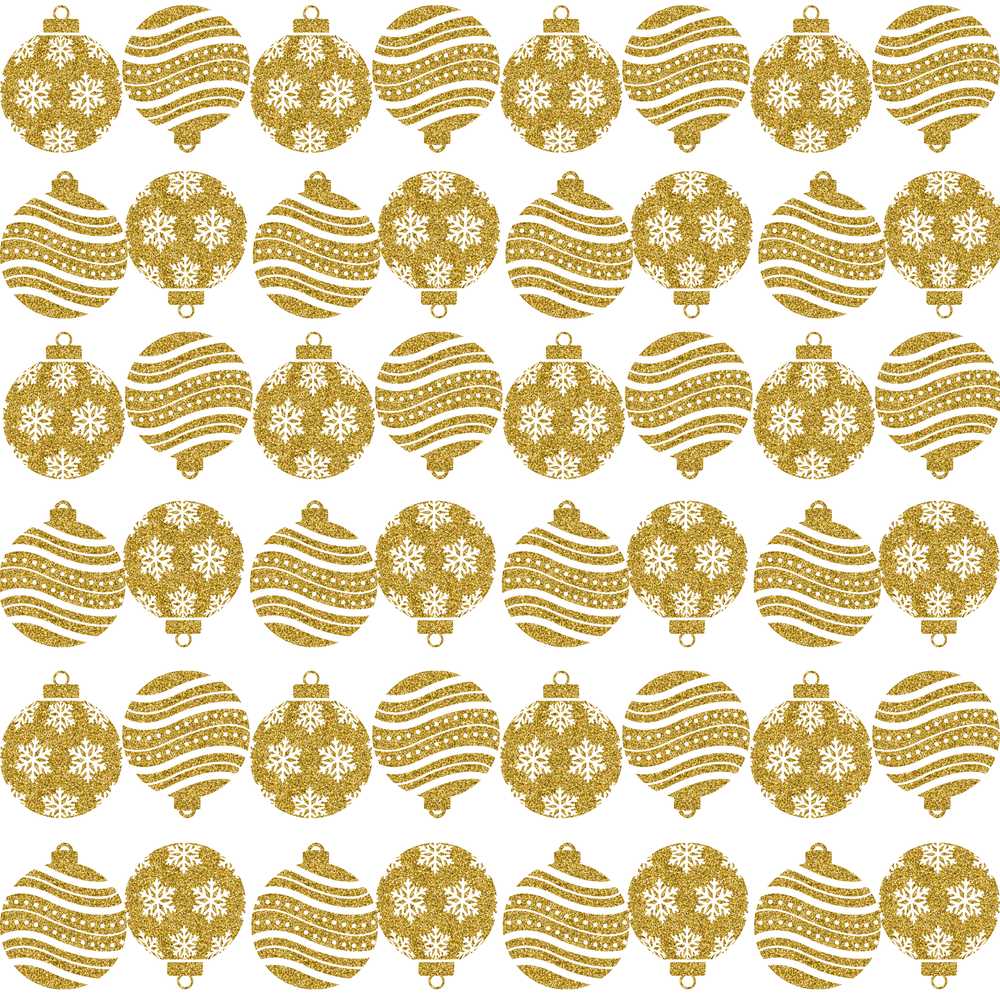 Gold Christmas Baubles Glitter Festive Holiday Seasonal Pattern