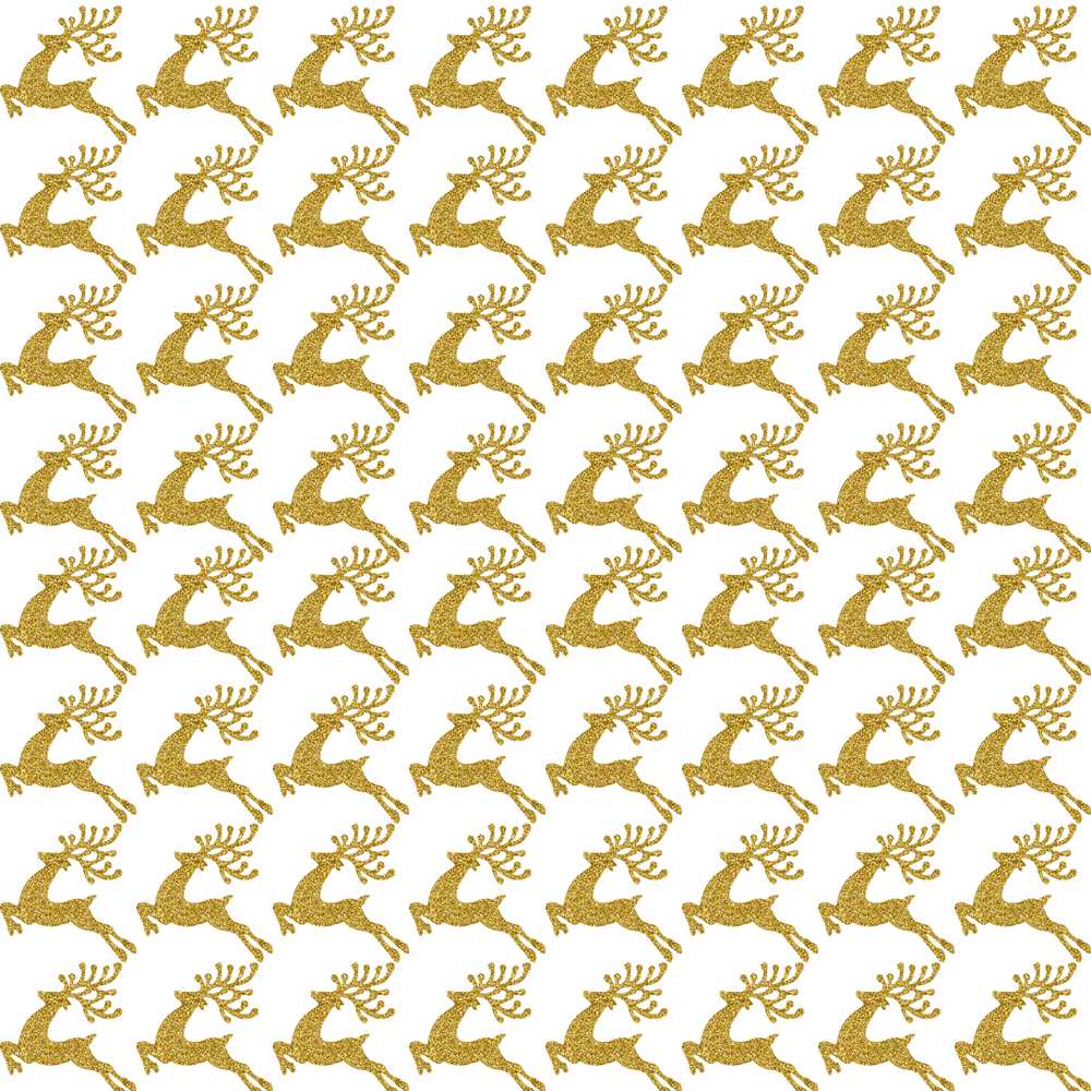 Gold Glitter Reindeer Christmas Festive Holiday Seasonal Pattern