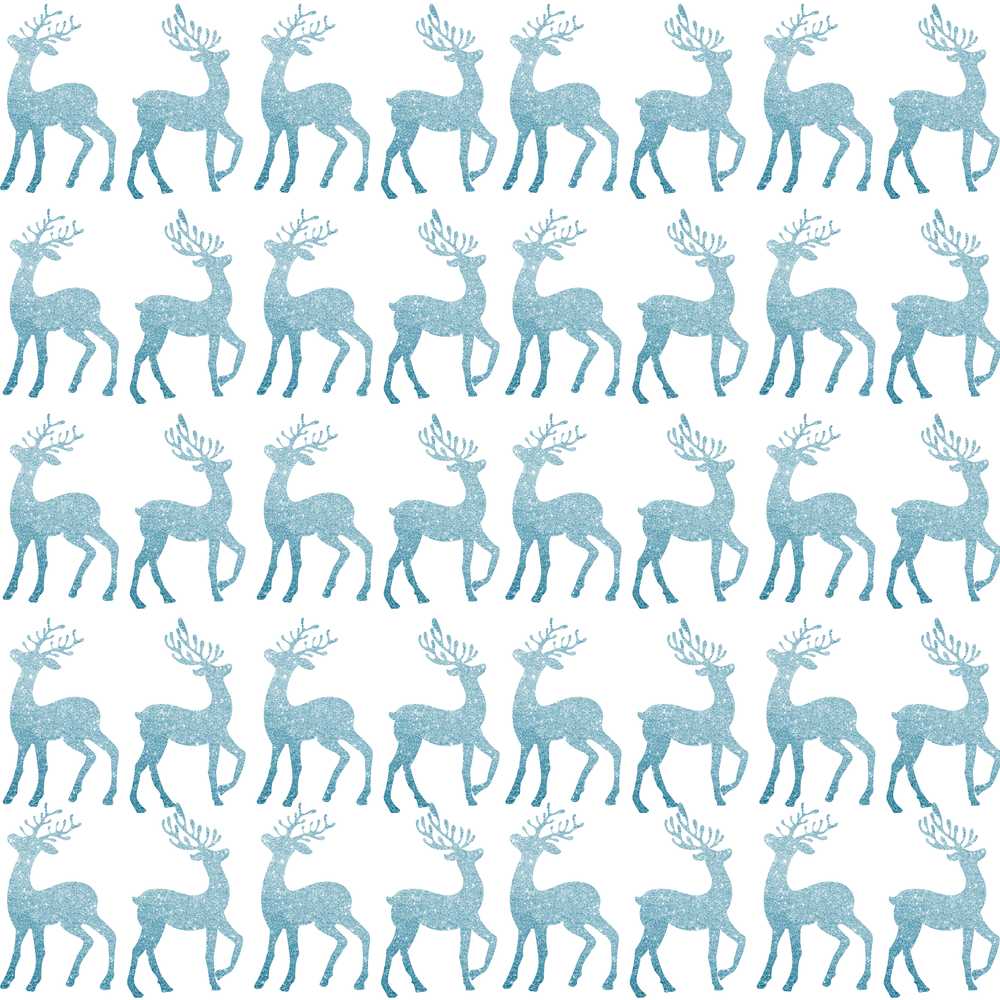 Blue Glitter Reindeer Christmas White Background Festive Holiday