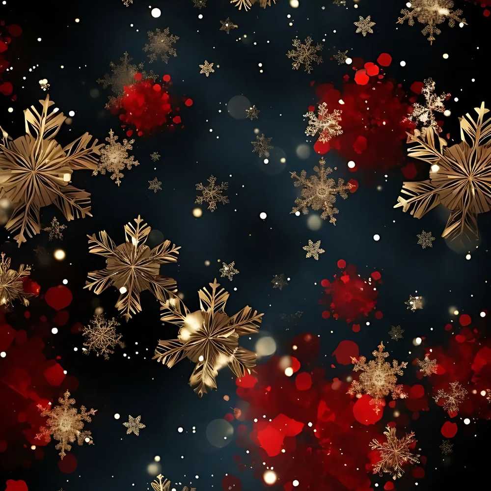 Dark Festive Snowflake Sparkle Holiday Seasonal Pattern