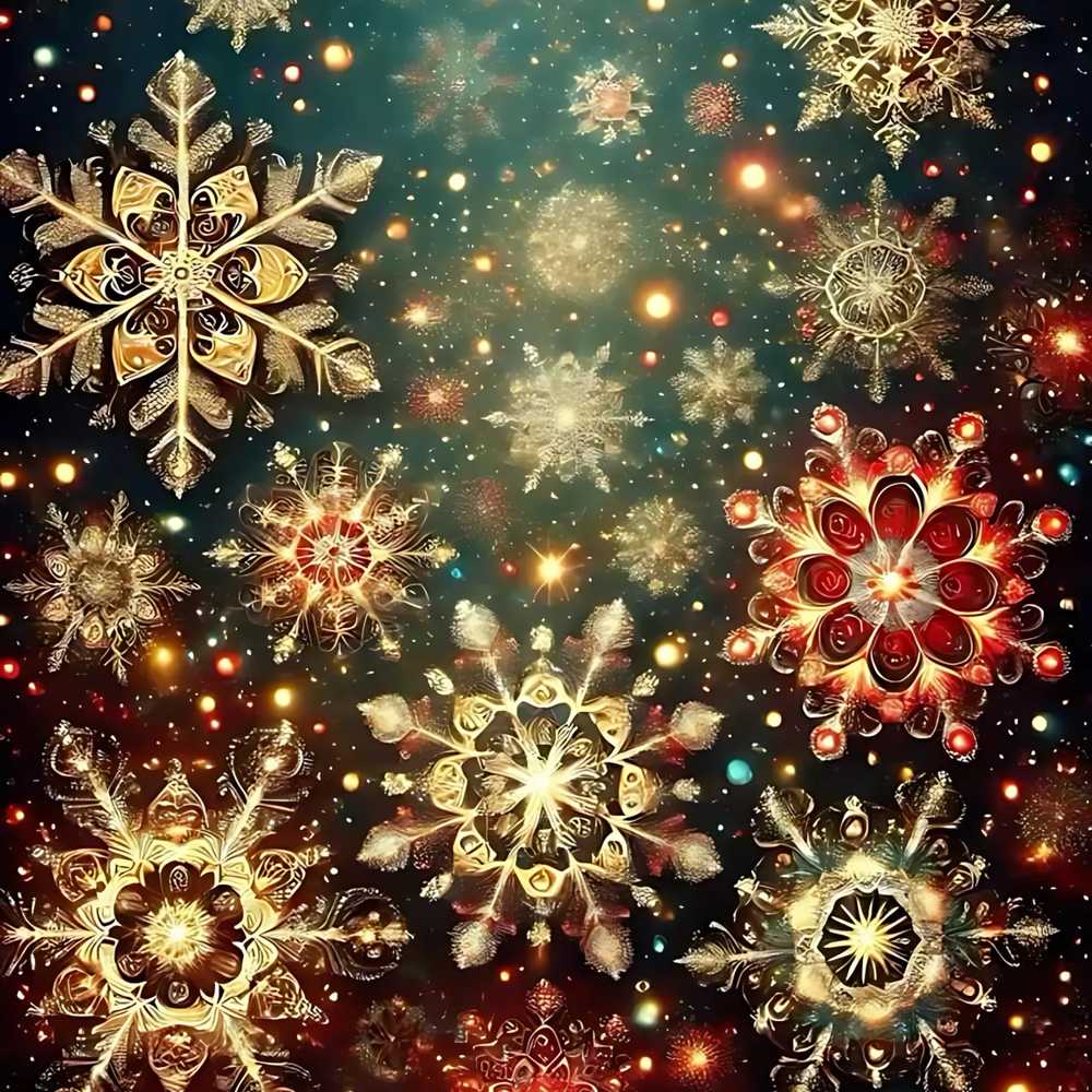 Christmas Snowflake Glitter Festive Holiday Seasonal Pattern