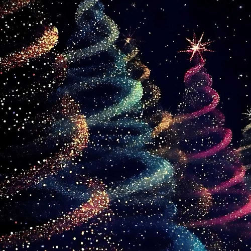 Abstract Christmas Tree Lights Festive Holiday Seasonal Pattern
