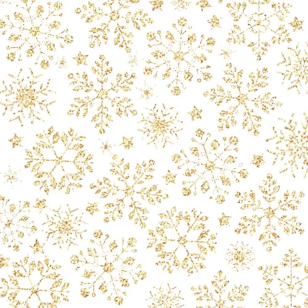 Gold Snowflake White Background Seamless Festive Holiday Seasonal