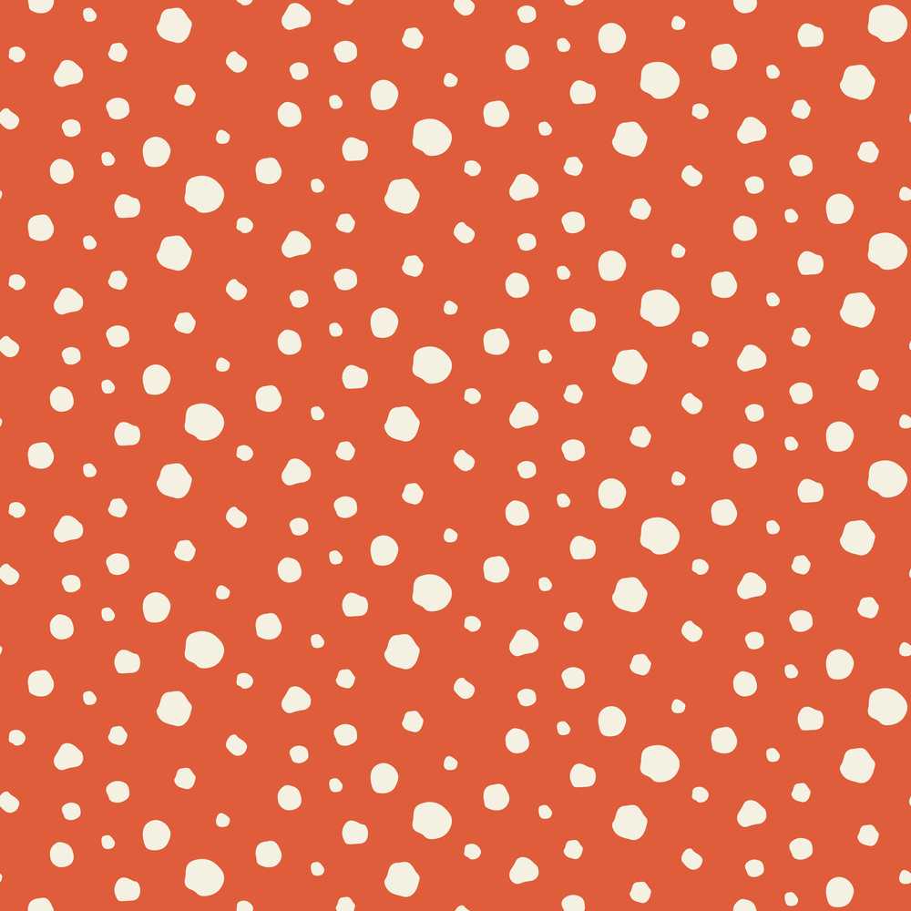 White Polka Dot Orange Background Seamless Repeat Pattern