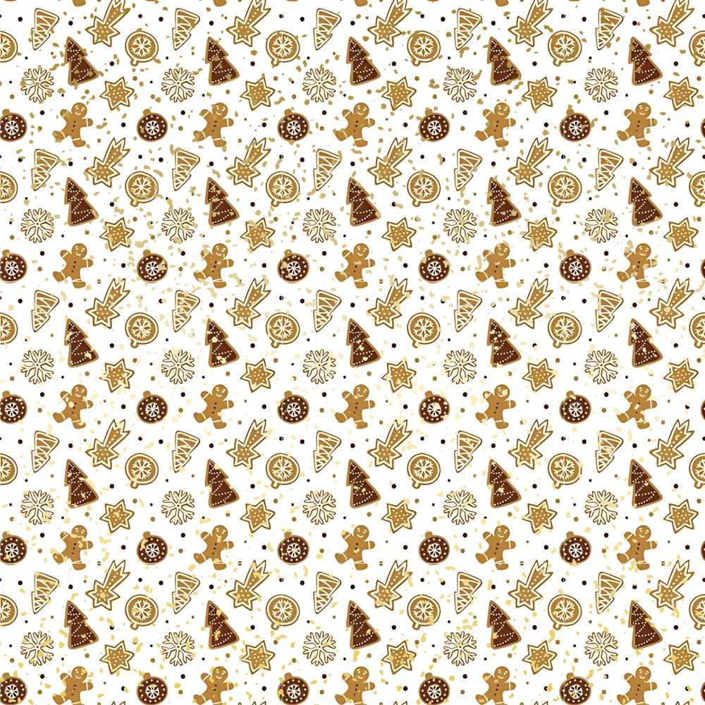 Gingerbread Christmas Cookies White Background Seamless Festive Holiday