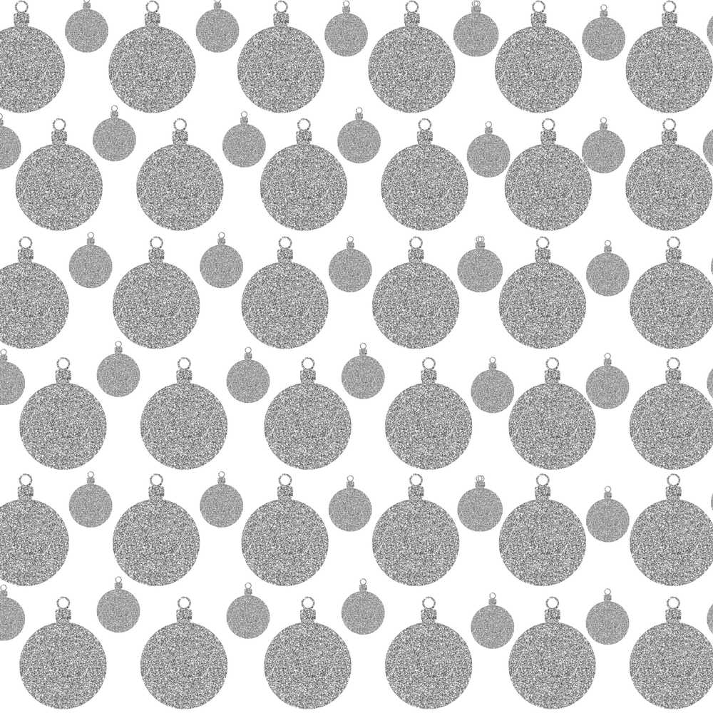 Silver Glitter Bauble Christmas Minimal Seamless Festive Holiday