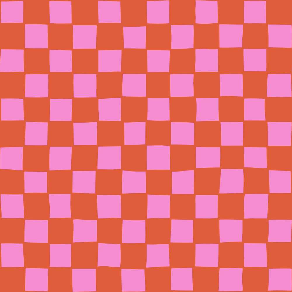 Abstract Pink Orange Checkerboard Modern Geometric Seamless Art