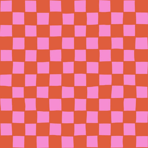 Abstract Pink Orange Checkerboard Modern Geometric Seamless Art