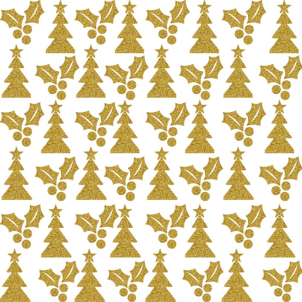 Gold Glitter Christmas Tree Festive Holiday Seasonal Pattern