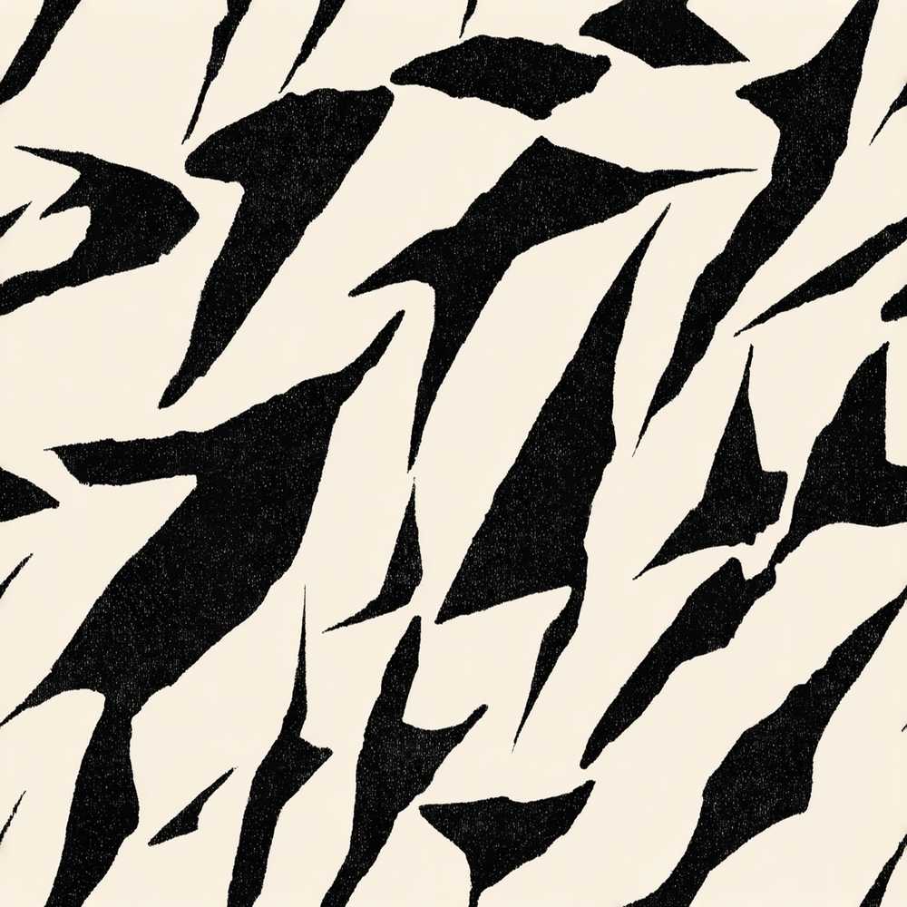 Wavy Zebra Lines Black Cream Organic Stripe Repeat