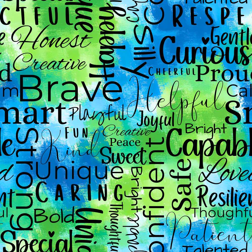 Galaxy Marble Typography Blue Black Motivational Word Cosmic