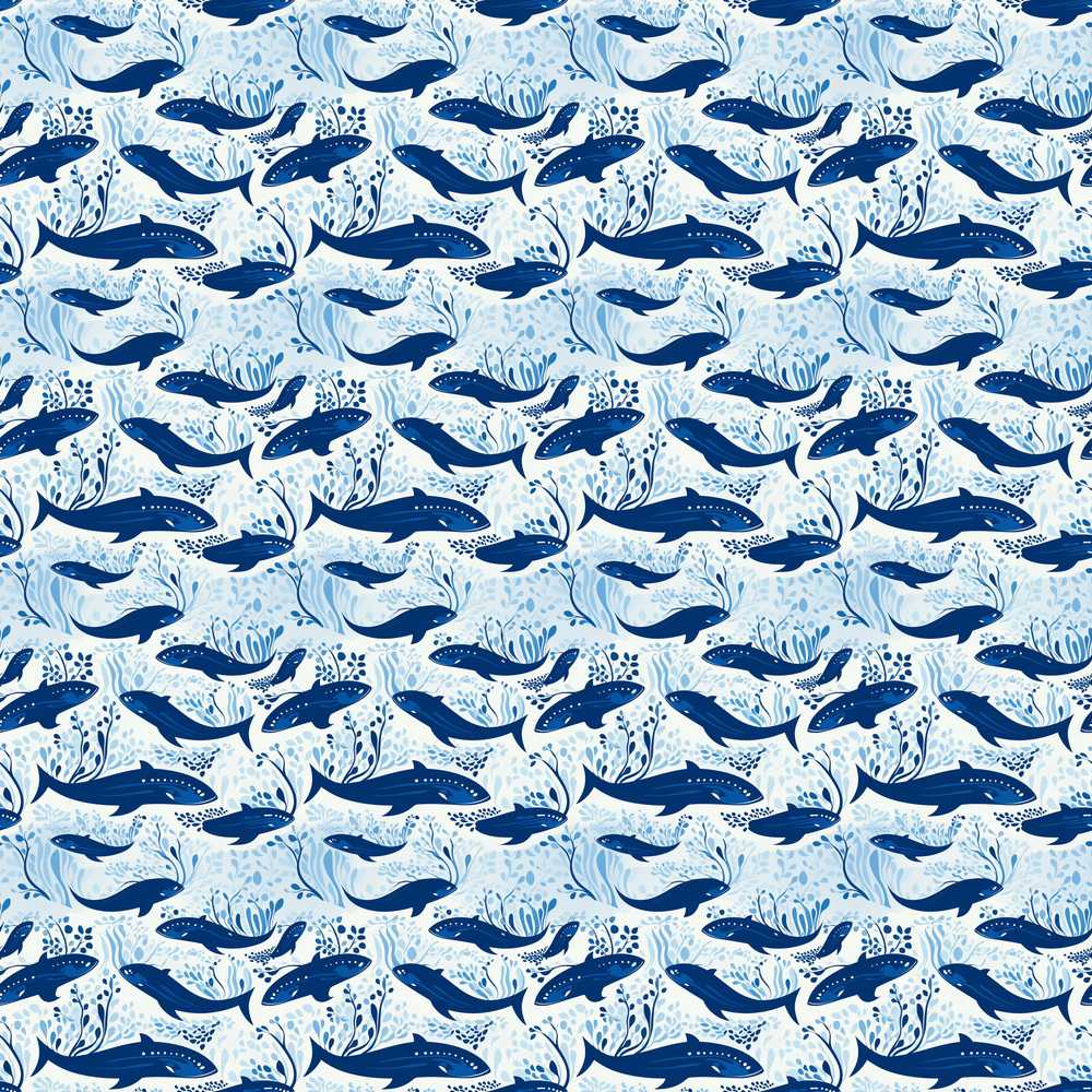 Beige Whale Ocean Soft Marine Life Illustration Coastal