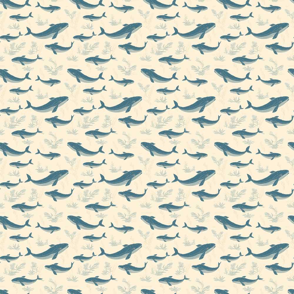 Nautical Whale Ship Vintage Ocean Maritime Coastal Illustration