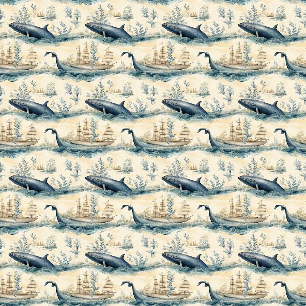 Watercolour Whale Soft Ocean Marine Animal Illustration Repeat