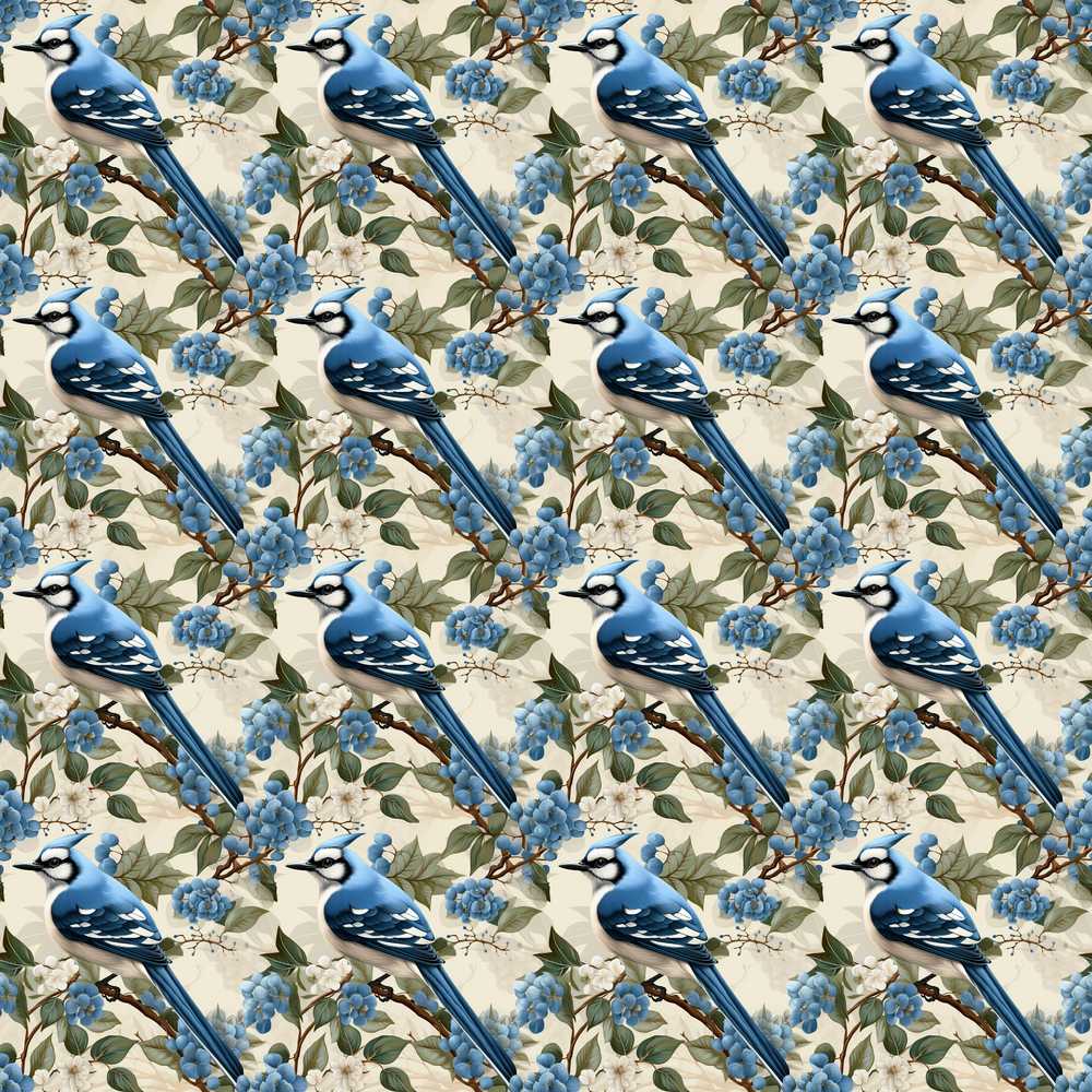 Blue Jay Bird Berry Branch Winter Botanical Nature Wildflower