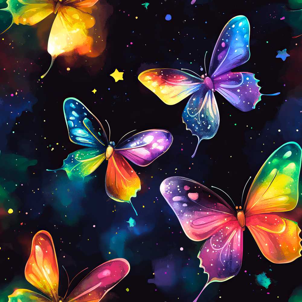 Vintage Butterfly Mushroom Botanical Nature Wildflower Pattern