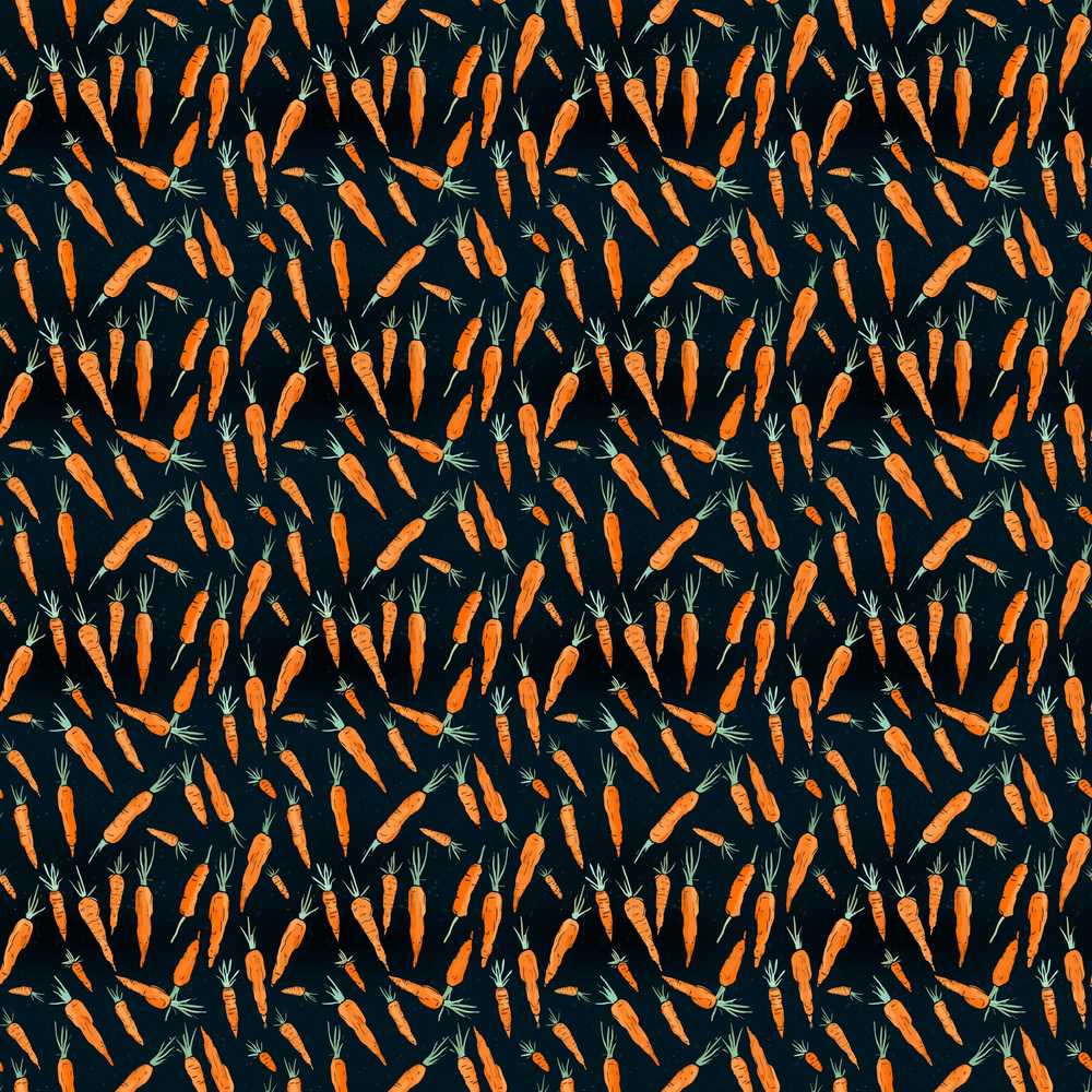 Night Sky Carrot Tossed Dark Background Playful Seamless