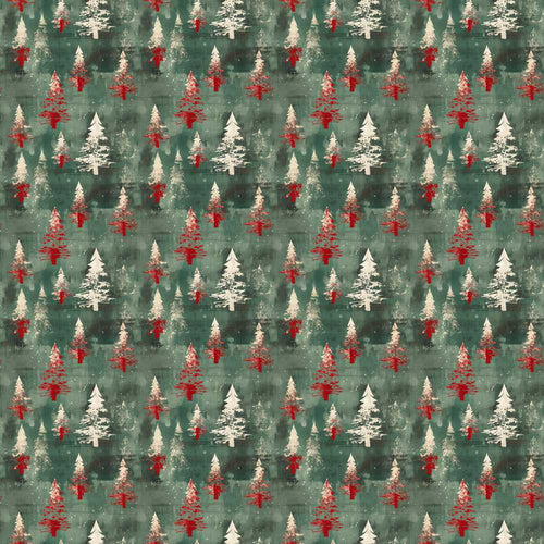 Abstract Watercolor Christmas Trees Green Artistic Festive Holiday
