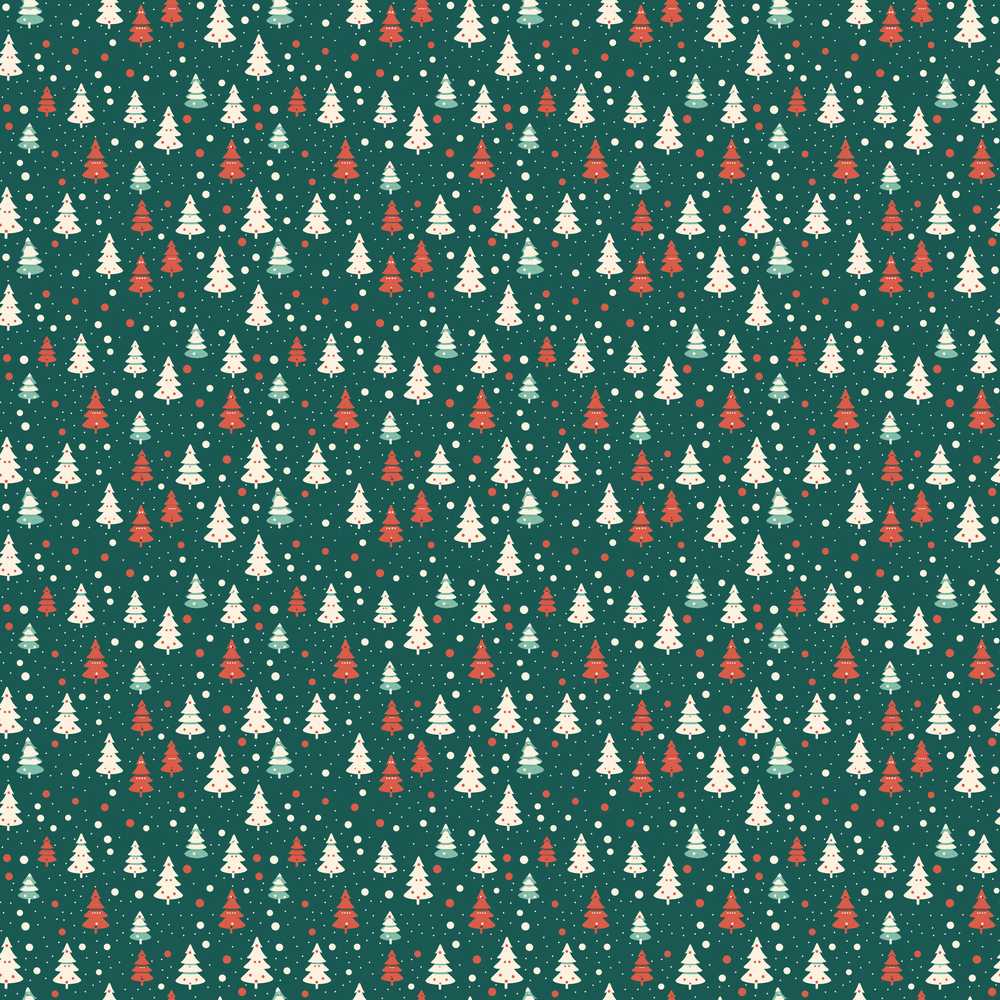 Minimal Christmas Trees Polka Dot Green Festive Holiday
