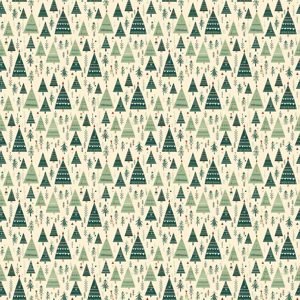 Textured Forest Pine Trees Painterly Decorative Repeat Pattern