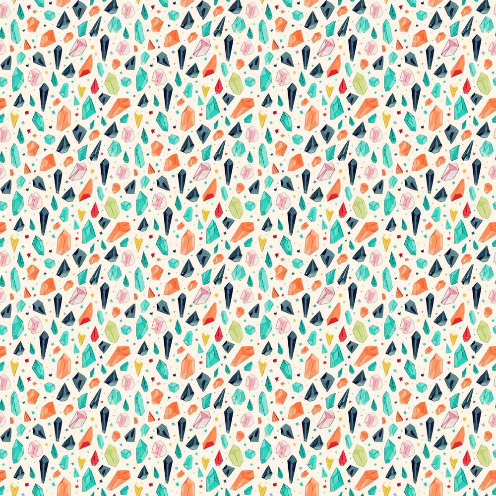 Geometric Crystal Gemstone Light Background Modern Mineral Repeat