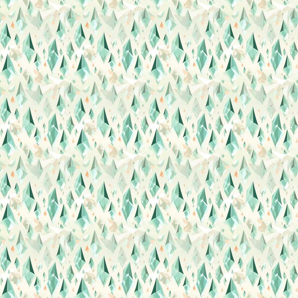 Soft Pastel Green Geometric Crystal Repeat Pattern Decorative
