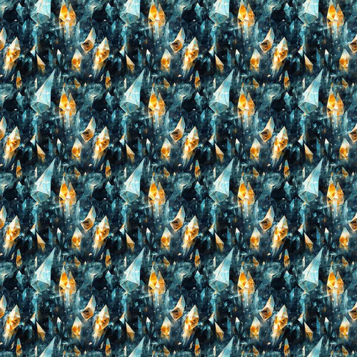 Abstract Teal Gold Crystal Texture Art Pattern Design
