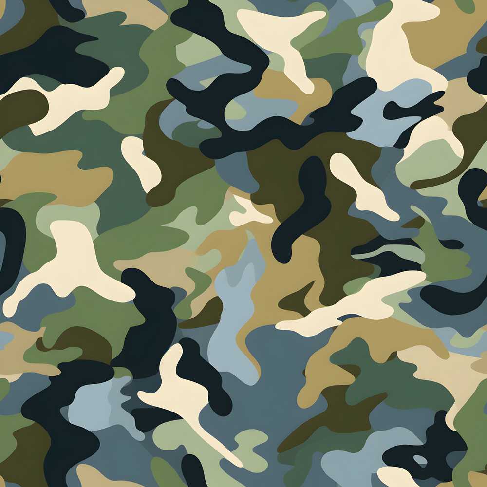 Multi Tone Woodland Camouflage Decorative Repeat Pattern Design