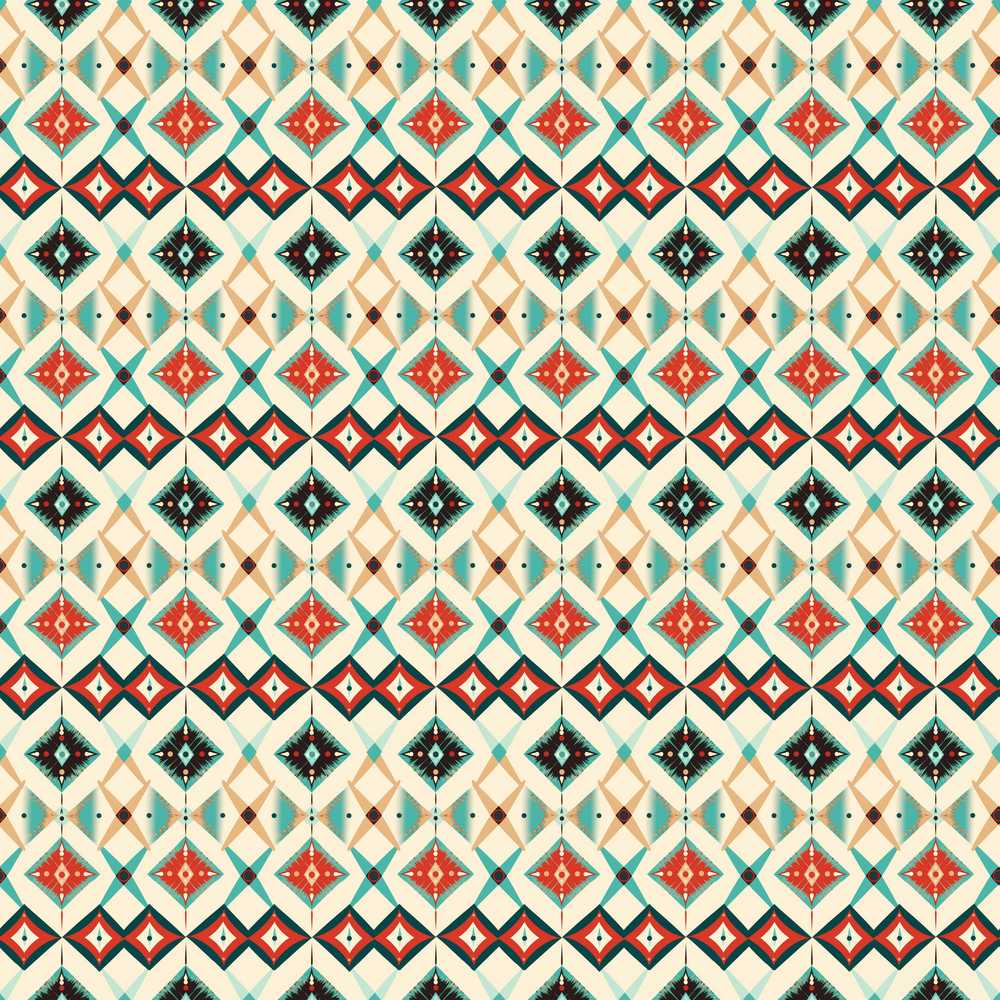 Tribal Geometric Diamond Aztec Repeat Pattern Decorative Design