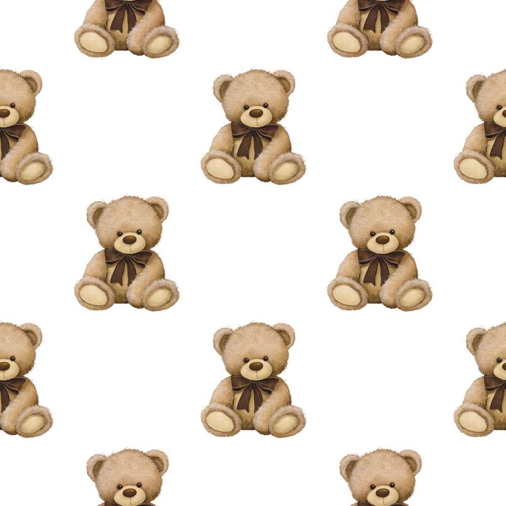 Cute Teddy Bear Plush Toy on Soft Grey Background