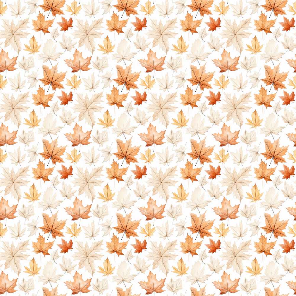 Soft Watercolour Maple Leaves in Beige and Warm Orange on