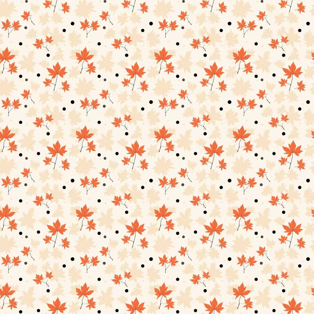 Minimal Orange Maple Leaves with Scattered Black Dots on Neutral