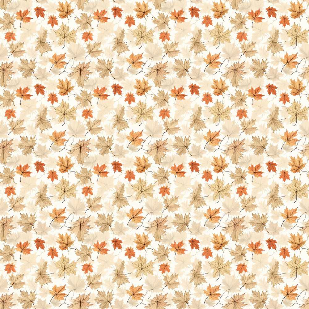 Neutral Autumn Maple Leaves in Soft Beige and Orange Tones