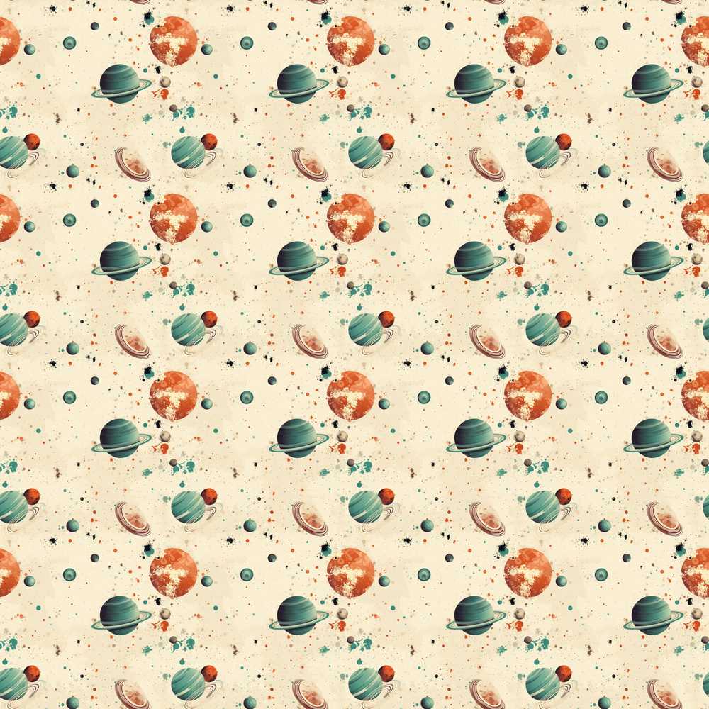 Minimal Beige Planets Orbit Space Cosmic Illustration Pattern