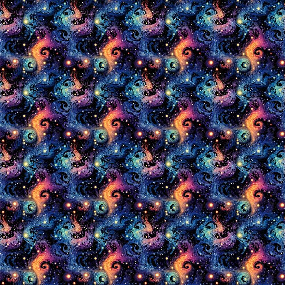 Swirling Colorful Galaxy Abstract Space Vibrant Cosmic Illustration