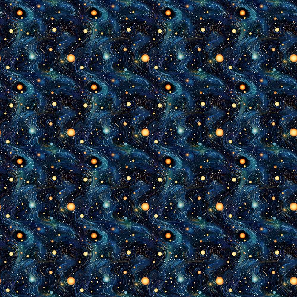 Blue Swirling Starfield Galaxy Space Night Cosmic Illustration