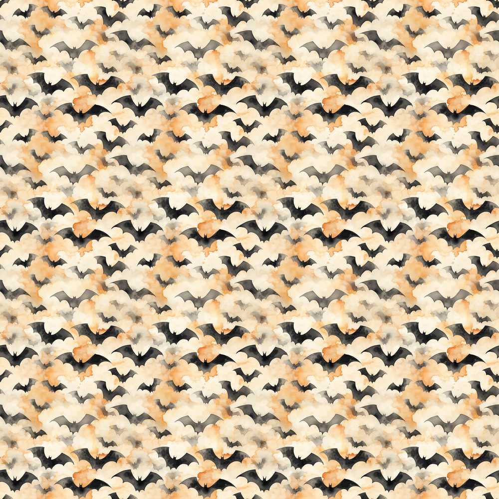 Soft Neutral Bats and Misty Clouds Subtle Halloween Elegant Beige