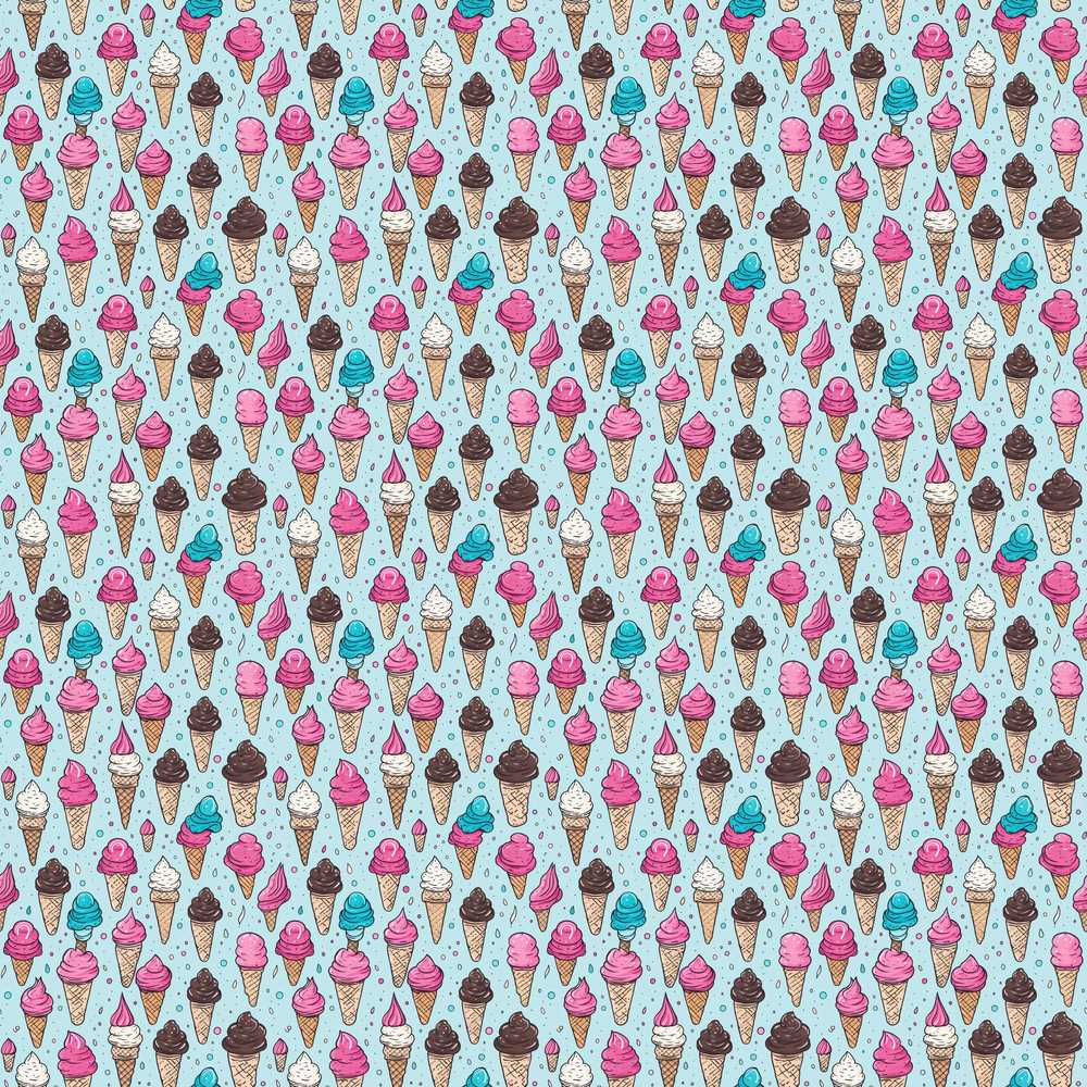 Soft Pastel Ice Cream Cone Repeat on Neutral Minimal Sweet