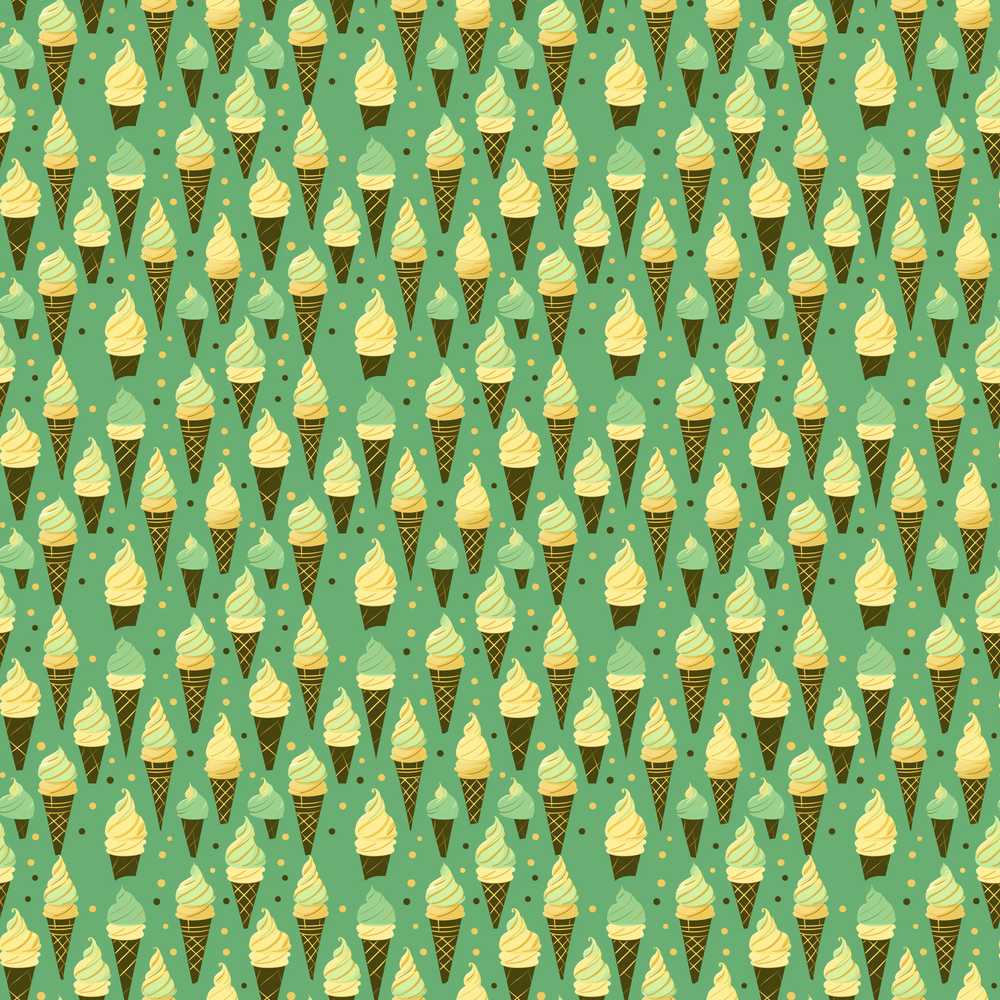 Vintage Mint Green Ice Cream Cones Sweet Dessert