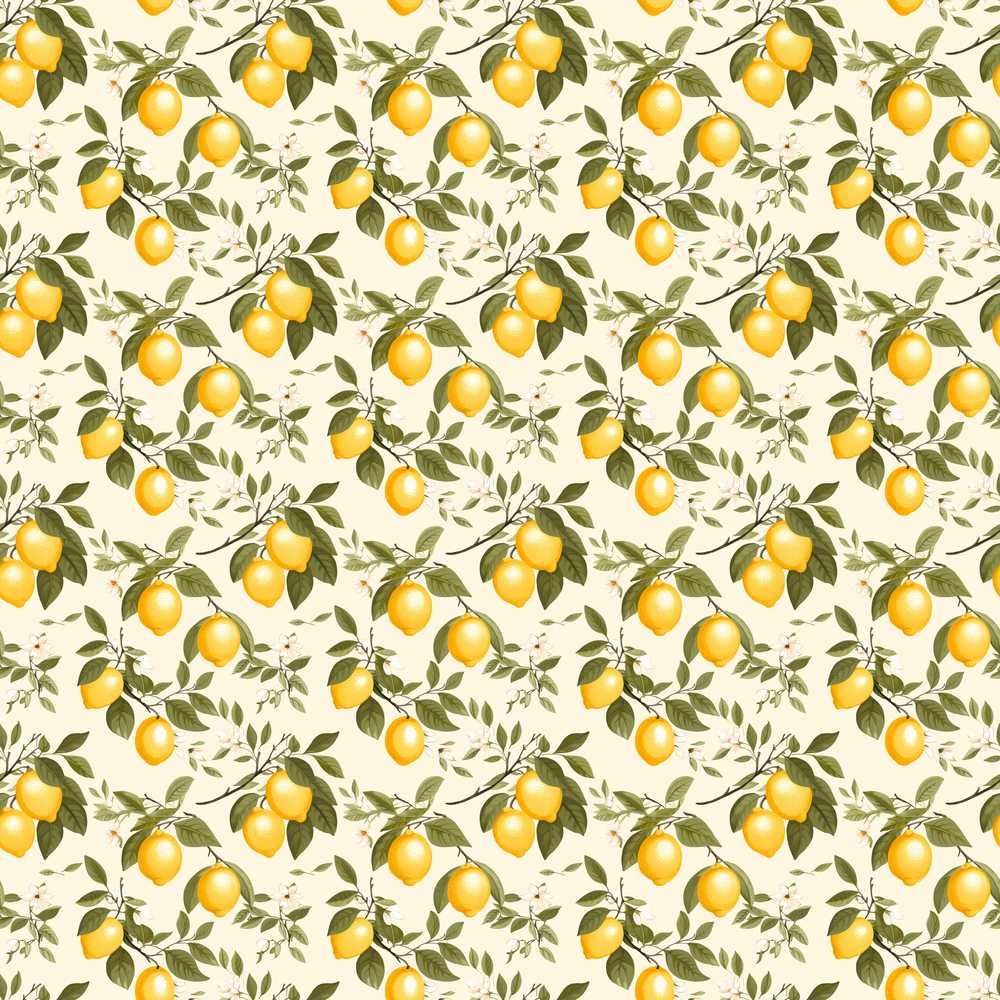 Classic Lemon Branch with Blossoms on Light Background Wildflower