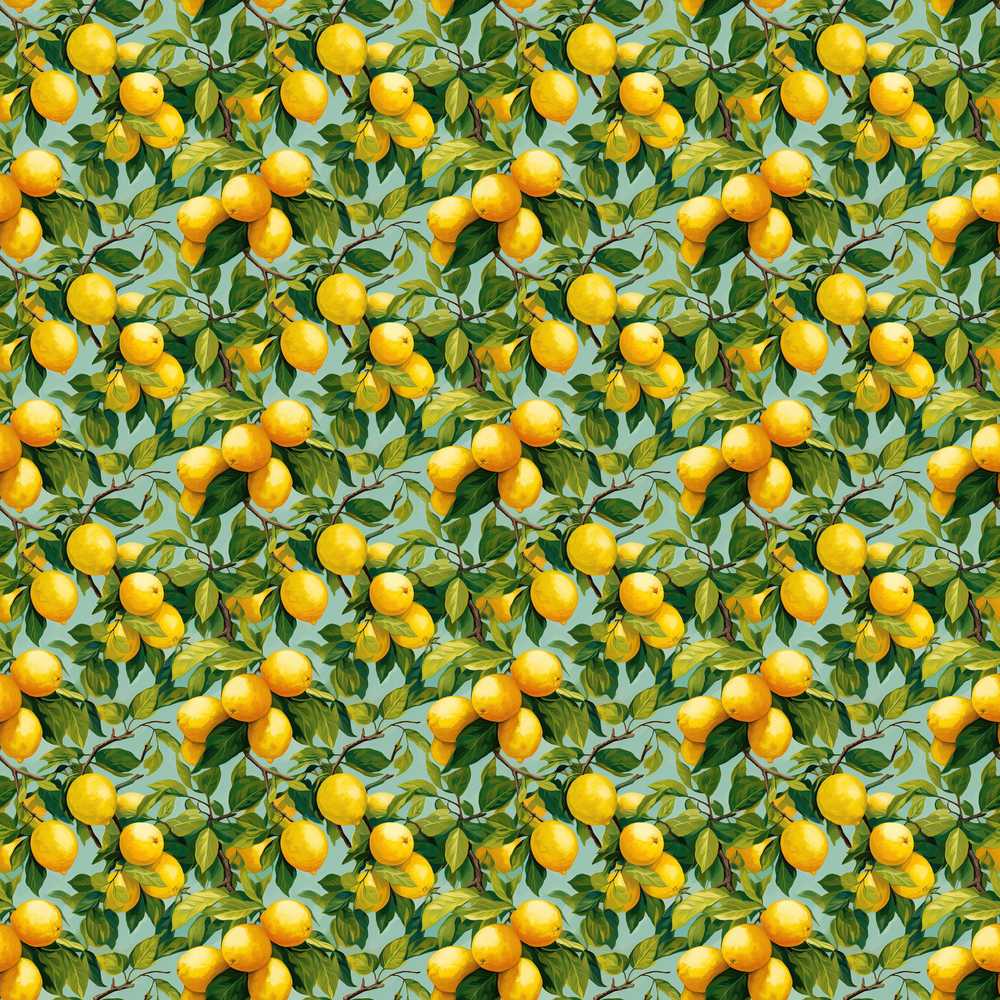 Realistic Lemon Tree Branch with Ripe Fruit and Foliage