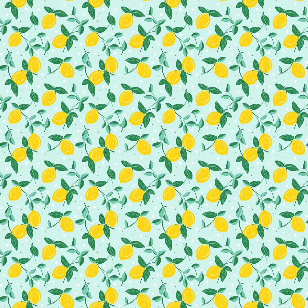 Fresh Lemon and Leaf Toss on Mint Green Background