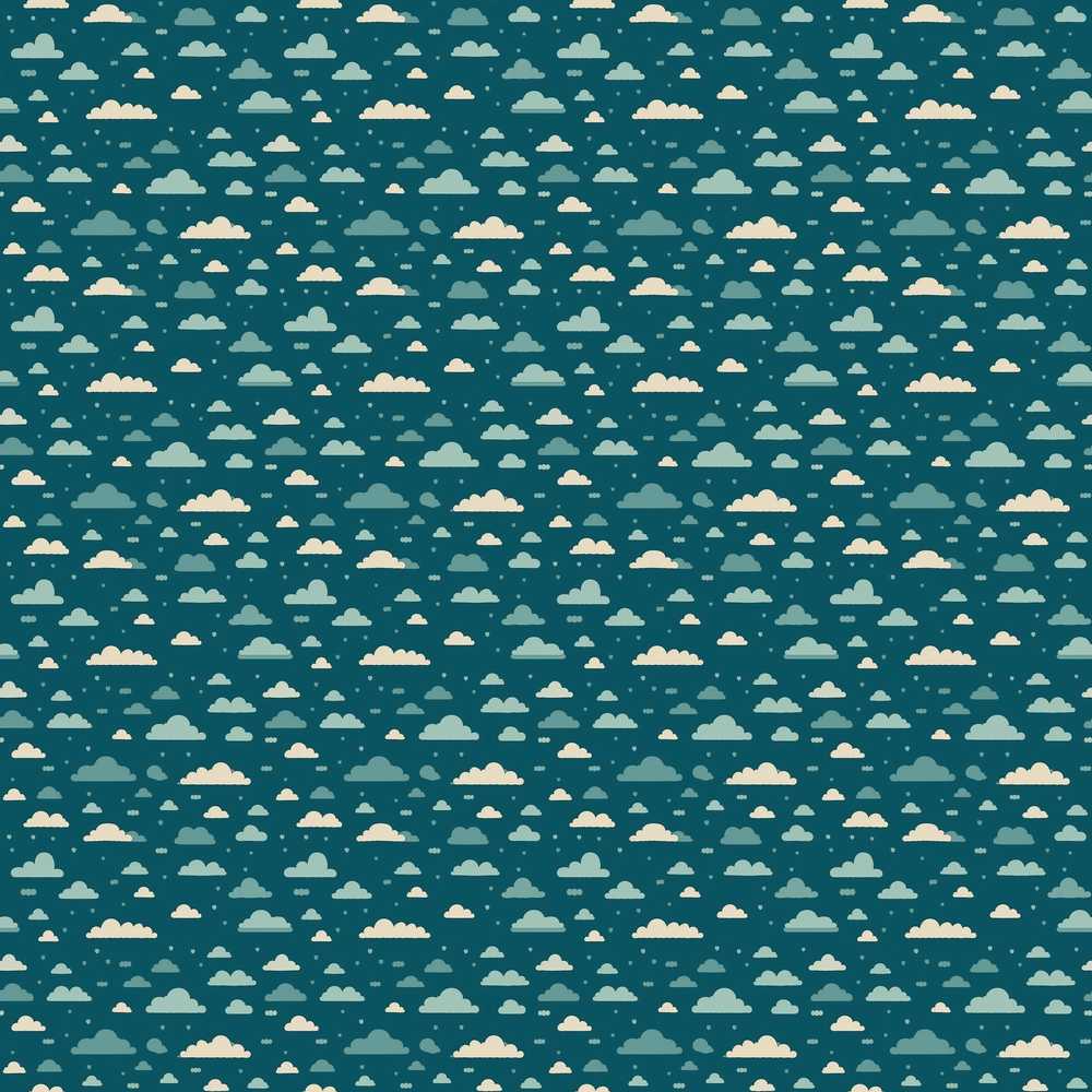 Small Scale Cloud Teal Background Soft Neutral Clouds Seamless