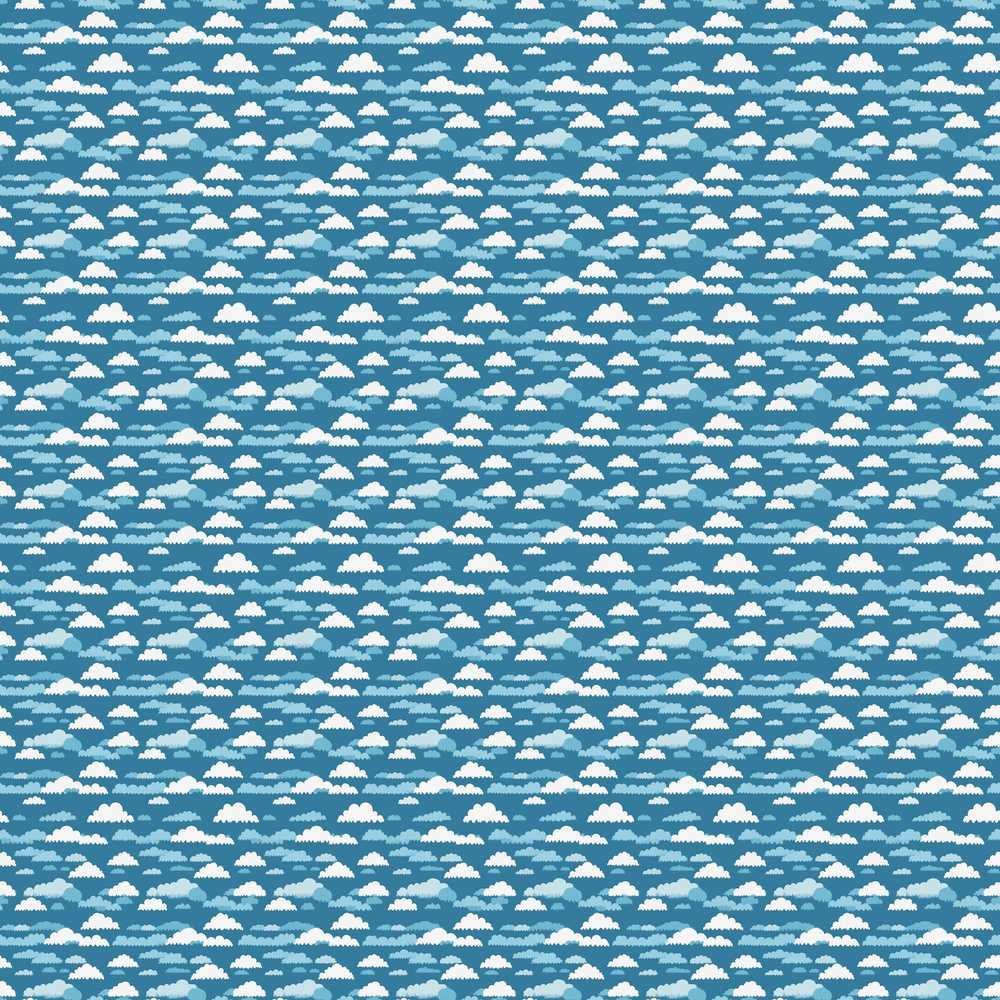 Dense Cloud Blue Tones Small Scale Seamless Decorative