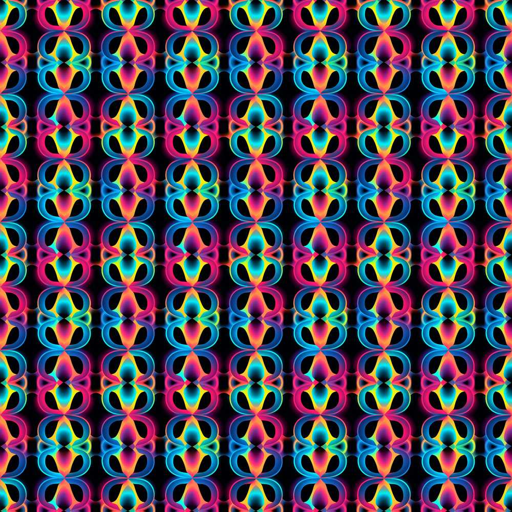 Retro Psychedelic Loop Gradient Geometric Repeat Pattern Decorative