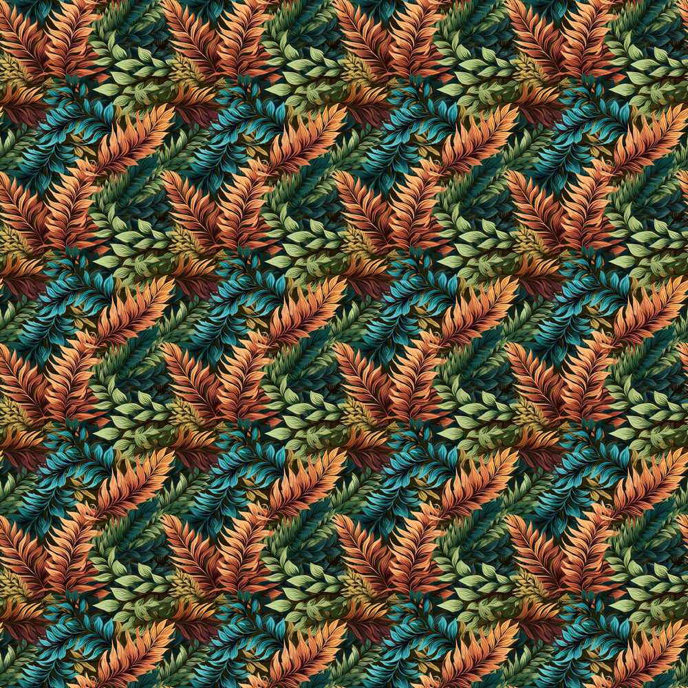 Vibrant Tropical Leaf in Deep Green and Warm Orange