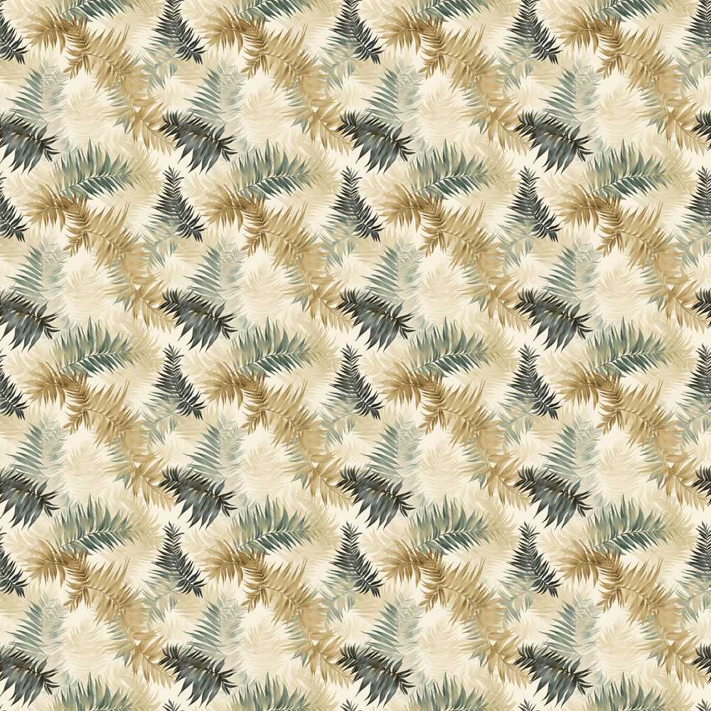 Neutral Beige Tropical Palm Leaf Watercolor Wildflower Pattern Botanical