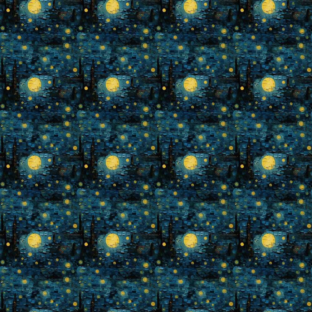 Van Gogh Style Starry Night Artistic Swirl Sky