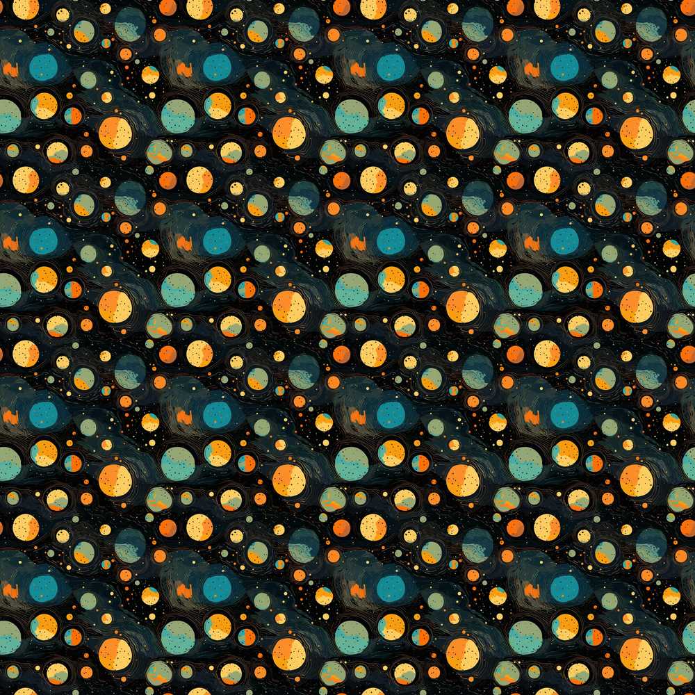 Abstract Galaxy Circles Cosmic Space Illustration Pattern Design